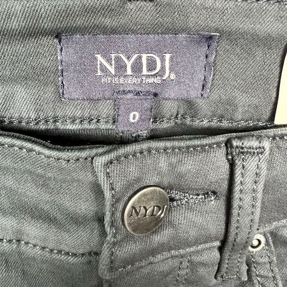NYDJ Marilyn Straight Grey Zip Fly Button Closure 5 Pocket Lift Tuck Tech Size 0 - Picture 4 of 13